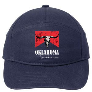 Boho Bull Skull Cow Oklahoma Smokeshow Western Country 7-Panel Snapback Hat