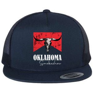 Boho Bull Skull Cow Oklahoma Smokeshow Western Country Flat Bill Trucker Hat