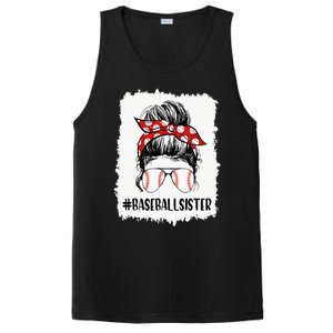 Bleached Baseball Sister Life Messy Bun T Ball Mother's Day PosiCharge Competitor Tank