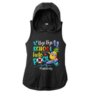 Bye Bye School Hello Pool Lunch Lady Last Day Of School Gift Ladies PosiCharge Tri-Blend Wicking Draft Hoodie Tank