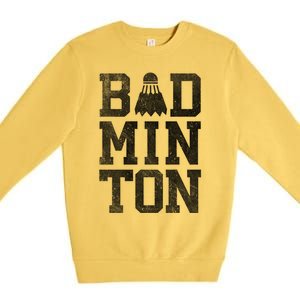 Badminton Birdies Shuttlecock Gift Premium Crewneck Sweatshirt