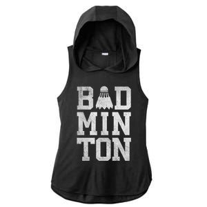 Badminton Birdies Shuttlecock Gift Ladies PosiCharge Tri-Blend Wicking Draft Hoodie Tank