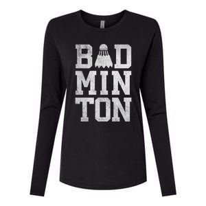 Badminton Birdies Shuttlecock Gift Womens Cotton Relaxed Long Sleeve T-Shirt