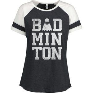 Badminton Birdies Shuttlecock Gift Enza Ladies Jersey Colorblock Tee