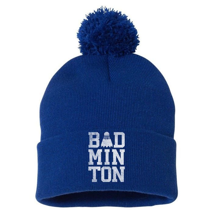 Badminton Birdies Shuttlecock Gift Pom Pom 12in Knit Beanie