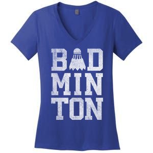 Badminton Birdies Shuttlecock Gift Women's V-Neck T-Shirt