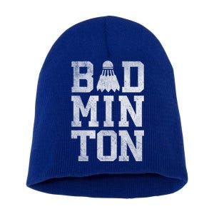 Badminton Birdies Shuttlecock Gift Short Acrylic Beanie