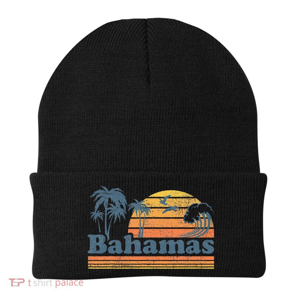 Bahamas Beach Summer Vacation Sunset Vintage 70S Retro Beanie