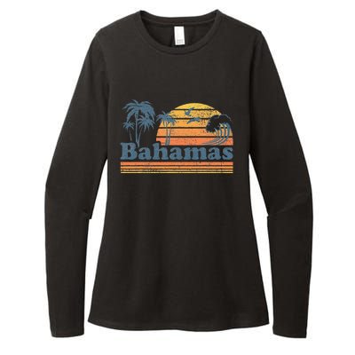 Bahamas Beach Summer Vacation Sunset Vintage 70S Retro Womens CVC Long Sleeve Shirt