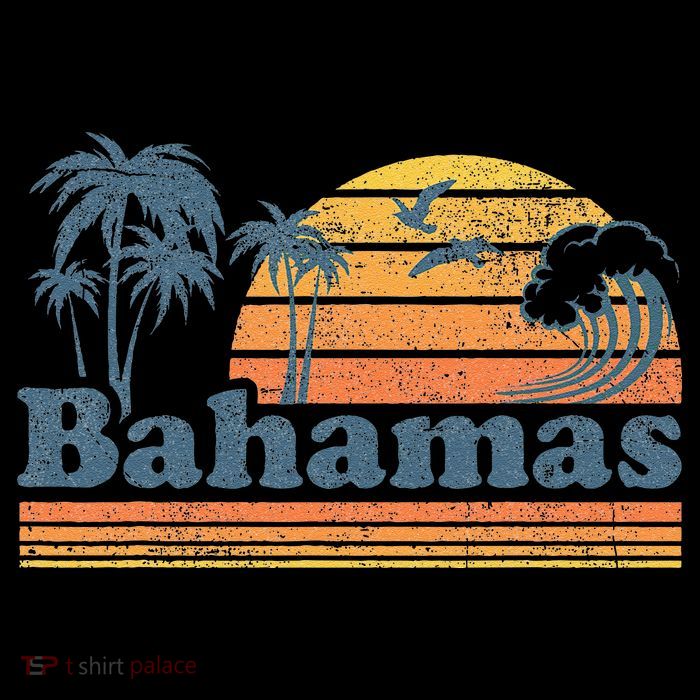 Bahamas Beach Summer Vacation Sunset Vintage 70S Retro Flatbill Hat