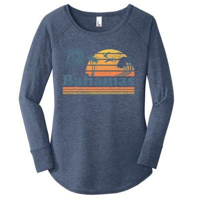 Bahamas Beach Summer Vacation Sunset Vintage 70S Retro Women's Perfect Tri Tunic Long Sleeve Shirt