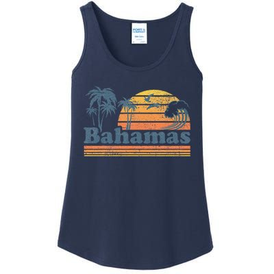 Bahamas Beach Summer Vacation Sunset Vintage 70S Retro Ladies Essential Tank