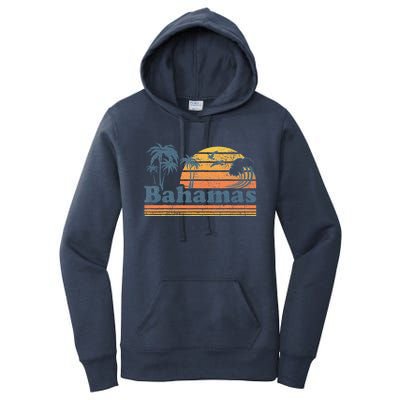 Bahamas Beach Summer Vacation Sunset Vintage 70S Retro Women's Pullover Hoodie