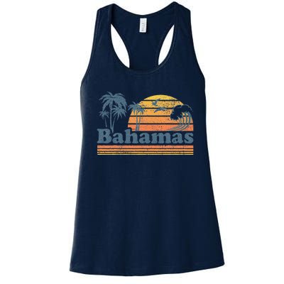 Bahamas Beach Summer Vacation Sunset Vintage 70S Retro Women's Racerback Tank