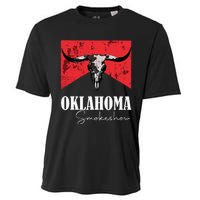 Boho Bull Skull Cow Oklahoma Smokeshow Western Country Cooling Performance Crew T-Shirt