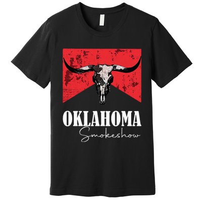 Boho Bull Skull Cow Oklahoma Smokeshow Western Country Premium T-Shirt