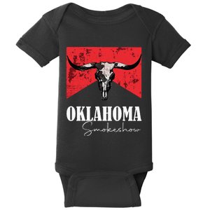 Boho Bull Skull Cow Oklahoma Smokeshow Western Country Baby Bodysuit