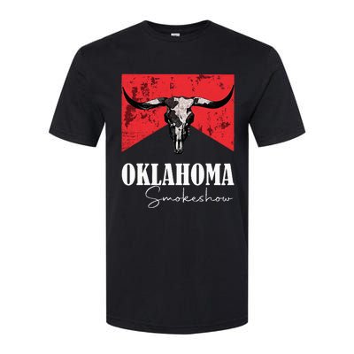 Boho Bull Skull Cow Oklahoma Smokeshow Western Country Softstyle CVC T-Shirt