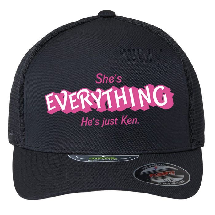 Bar Bie Shes Everything Hes Just Ken As Ken Flexfit Unipanel Trucker Cap