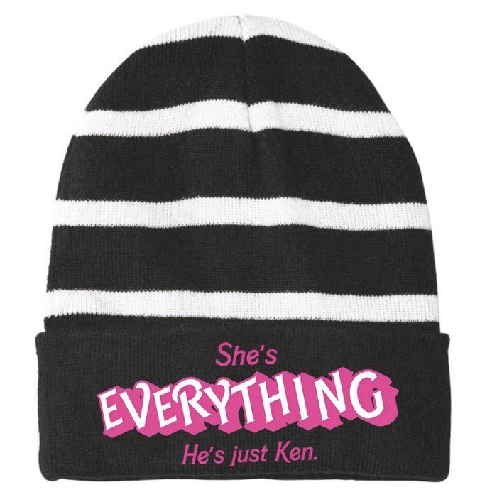 Bar Bie Shes Everything Hes Just Ken As Ken Striped Beanie with Solid Band