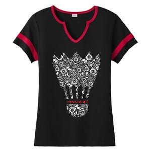 Badminton Birdies Shuttlecocks Artwork Battledore Racket Gift Ladies Halftime Notch Neck Tee