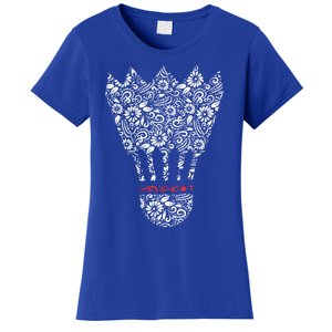 Badminton Birdies Shuttlecocks Artwork Battledore Racket Gift Women's T-Shirt