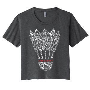 Badminton Birdies Shuttlecocks Artwork Battledore Racket Gift Women's Crop Top Tee