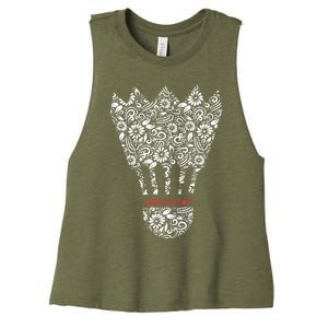 Badminton Birdies Shuttlecocks Artwork Battledore Racket Gift Women's Racerback Cropped Tank