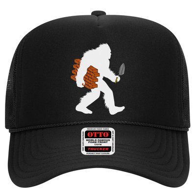 Bigfoot Bricklayer Sasquatch Bricklaying Brick Mason Trucker Hat