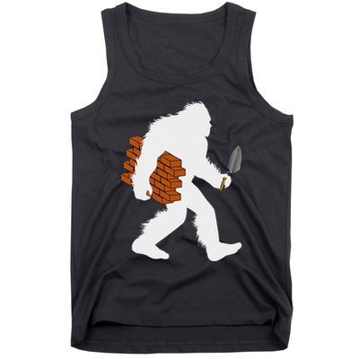 Bigfoot Bricklayer Sasquatch Bricklaying Brick Mason Tank Top