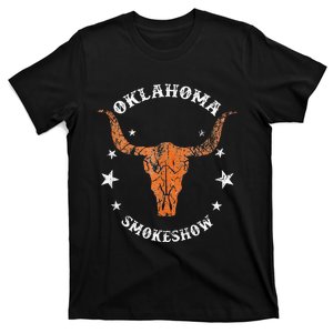 Boho Bull Skull Cow Oklahoma Smokeshow Western Country T-Shirt