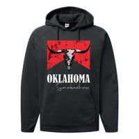 Boho Bull Skull Cow Oklahoma Smokeshow Western Country Performance Fleece Hoodie