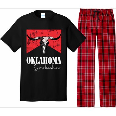 Boho Bull Skull Cow Oklahoma Smokeshow Western Country Pajama Set