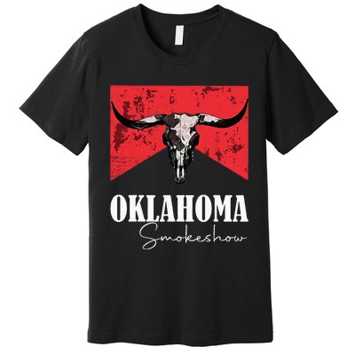 Boho Bull Skull Cow Oklahoma Smokeshow Western Country Premium T-Shirt