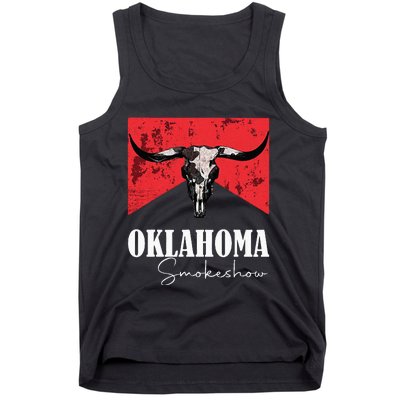 Boho Bull Skull Cow Oklahoma Smokeshow Western Country Tank Top