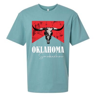 Boho Bull Skull Cow Oklahoma Smokeshow Western Country Sueded Cloud Jersey T-Shirt