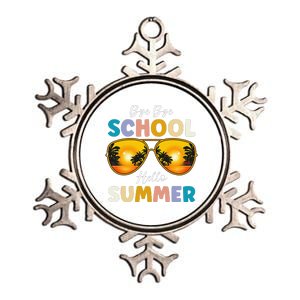 Bye Bye SCHOOL Hello Summer Last Day Of School Metallic Star Ornament