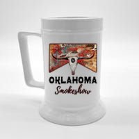 Boho Bull Skull Cow Print Oklahoma Smokeshow Western Country Beer Stein