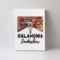 Boho Bull Skull Cow Print Oklahoma Smokeshow Western Country Canvas