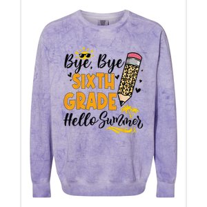 Bye Bye Sixth 6th Grade Hello Summer Last Day Of School Colorblast Crewneck Sweatshirt