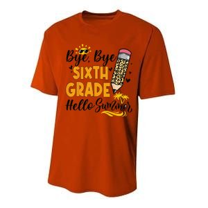 Bye Bye Sixth 6th Grade Hello Summer Last Day Of School Performance Sprint T-Shirt