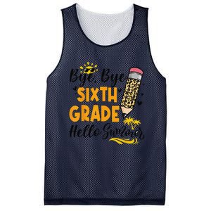 Bye Bye Sixth 6th Grade Hello Summer Last Day Of School Mesh Reversible Basketball Jersey Tank