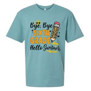 Bye Bye Sixth 6th Grade Hello Summer Last Day Of School Sueded Cloud Jersey T-Shirt