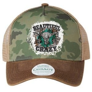 Beautiful Bull Skull Crazy Cow Skull Leopard Legacy Tie Dye Trucker Hat