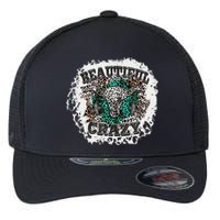 Beautiful Bull Skull Crazy Cow Skull Leopard Flexfit Unipanel Trucker Cap