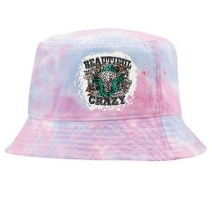 Beautiful Bull Skull Crazy Cow Skull Leopard Tie-Dyed Bucket Hat