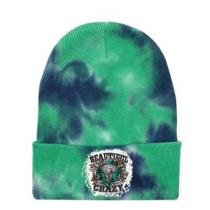 Beautiful Bull Skull Crazy Cow Skull Leopard Tie Dye 12in Knit Beanie