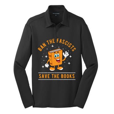 Banned Books Save The Books Bookworms Silk Touch Performance Long Sleeve Polo