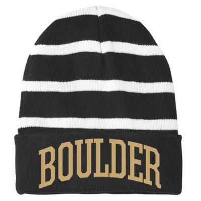 Boulder Boulder Sports College Style CO Striped Beanie with Solid Band