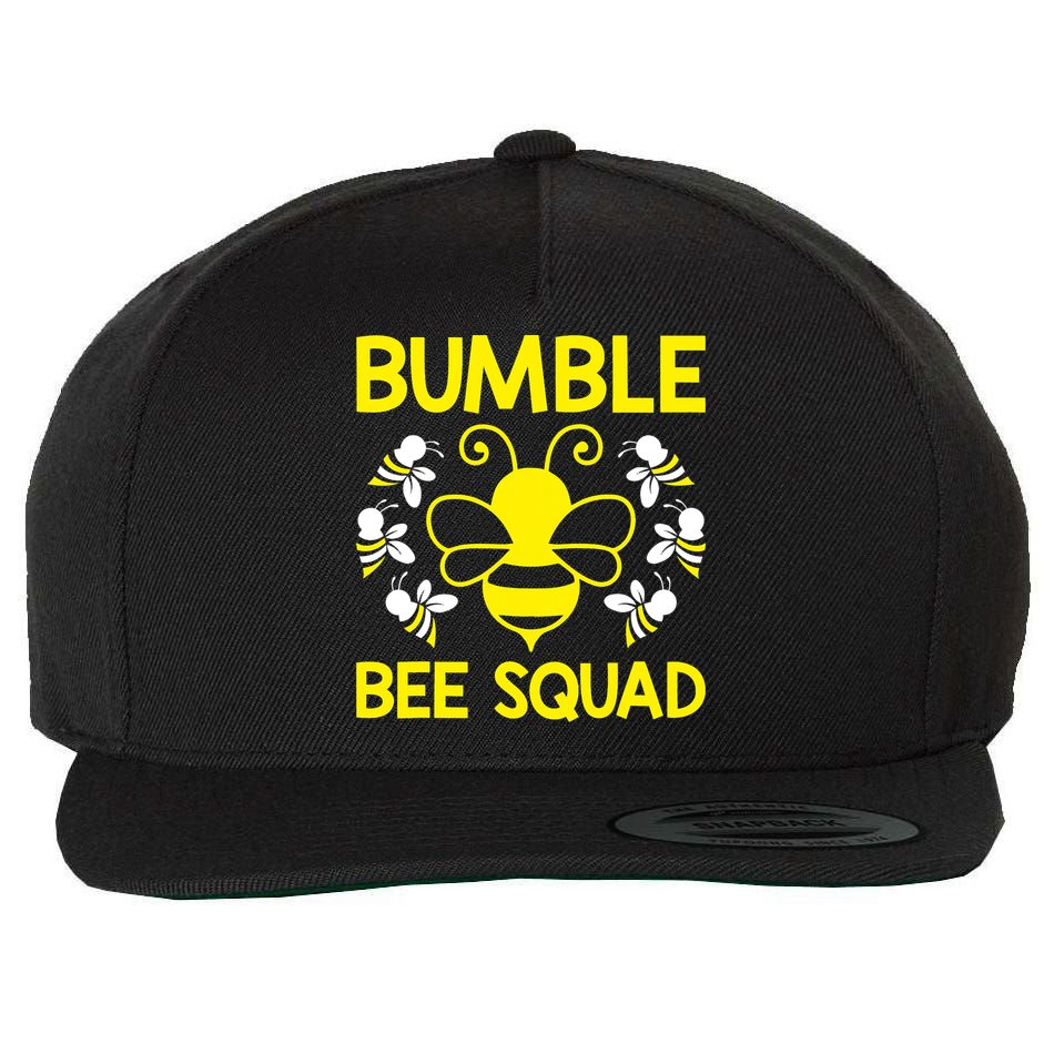 Bumble Bee Squad Bumblebee Team Group Family Friends Wool Snapback Cap